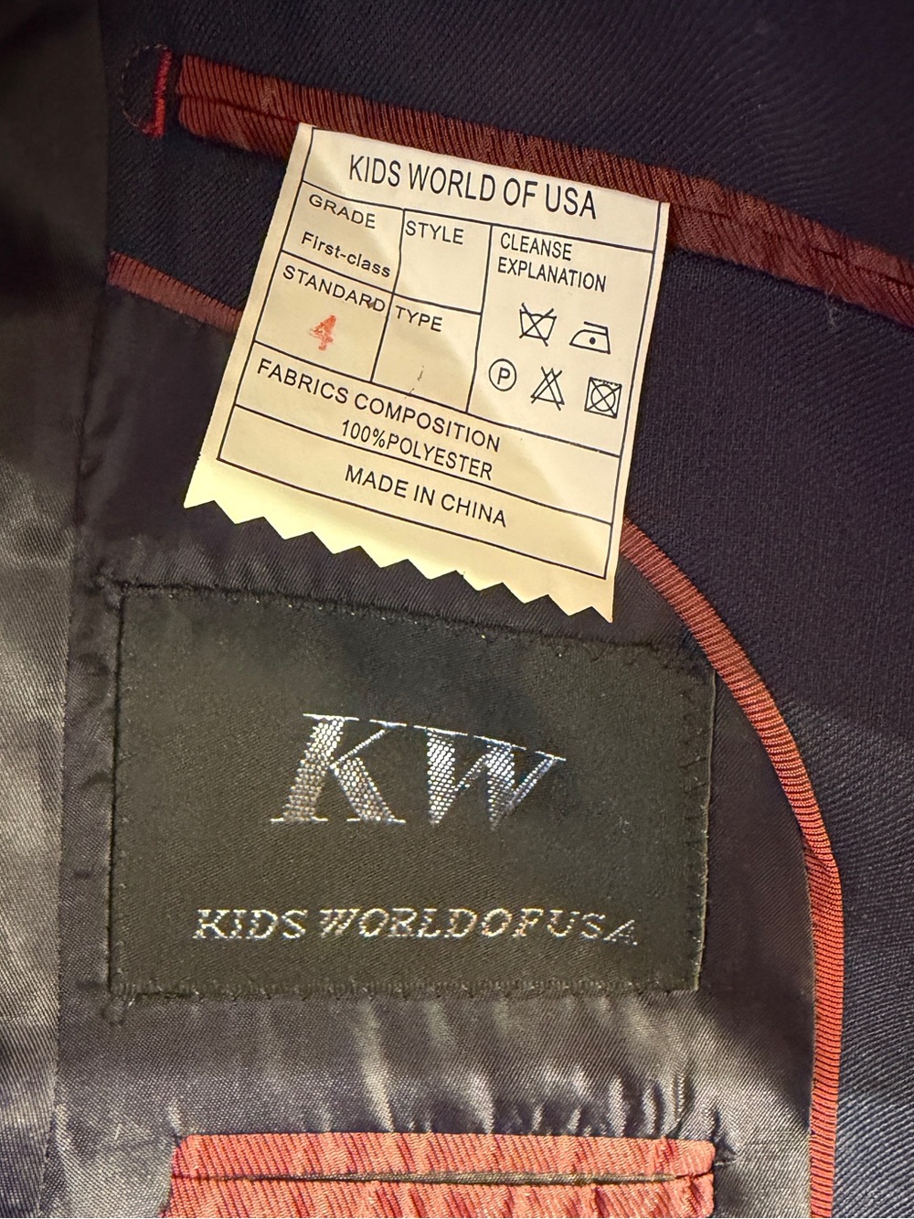 Kids World Of USA Boys Single Breasted Black Blazer Jacket Size 4 Toddler - Picture 5 of 7
